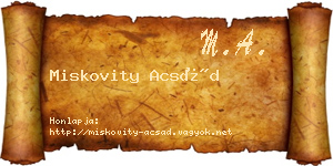 Miskovity Acsád névjegykártya